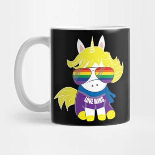 Love wins unicorn lgbt rainbow flag Mug